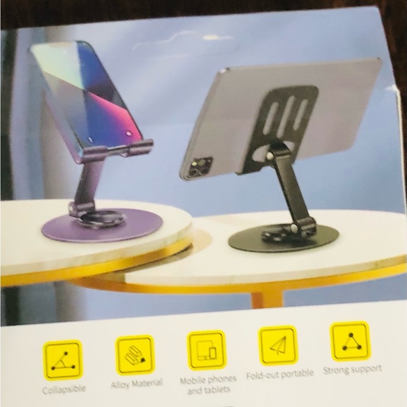 Craftsmanship Desktop Bracket Mobile Phone /Tablet Stand  gray. 4.7”-13”: - Picture 2 of 6